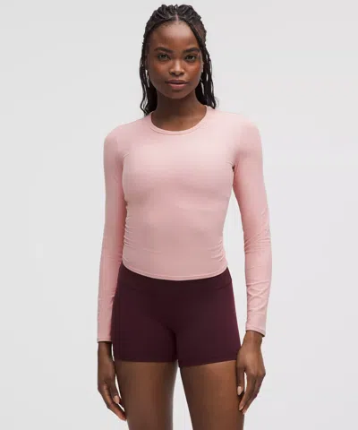 Lululemon All It Takes Back-twist Ribbed Long-sleeve Shirt In Pink