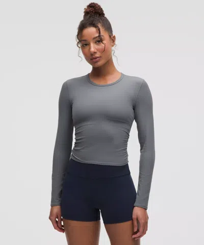 Lululemon All It Takes Back-twist Ribbed Long-sleeve Shirt In Gray