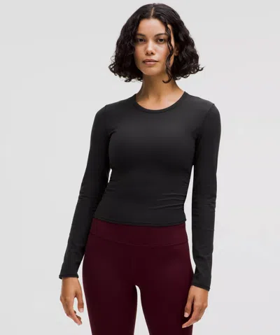 Lululemon All It Takes Back-twist Ribbed Long-sleeve Shirt In Black