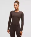 Lululemon All It Takes Back-twist Ribbed Long-sleeve Shirt In Black