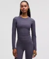 Lululemon All It Takes Back-twist Ribbed Long-sleeve Shirt In Blue