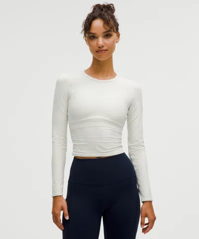 Lululemon All It Takes Back-twist Ribbed Long-sleeve Shirt In White