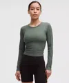 Lululemon All It Takes Back-twist Ribbed Long-sleeve Shirt In Green