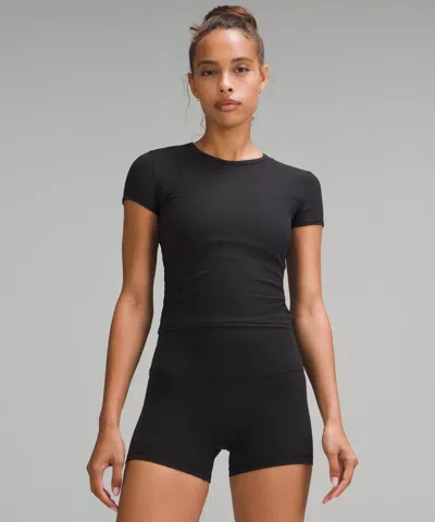Lululemon All It Takes Back-twist Ribbed Short-sleeve Shirt In Black