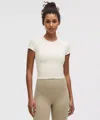 Lululemon All It Takes Back-twist Ribbed Short-sleeve Shirt In White
