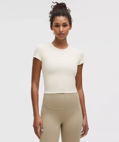 Lululemon All It Takes Back-twist Ribbed Short-sleeve Shirt In White