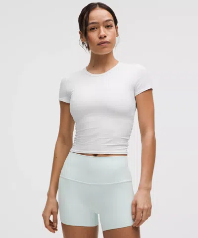 Lululemon All It Takes Back-twist Ribbed Short-sleeve Shirt In White