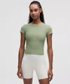 Lululemon All It Takes Back-twist Ribbed Short-sleeve Shirt