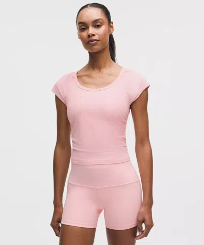 Lululemon All It Takes Gathered Scoopneck T-shirt In Pink