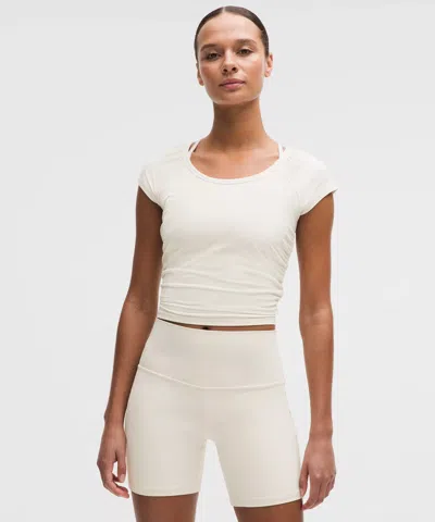 Lululemon All It Takes Gathered Scoopneck T-shirt In White