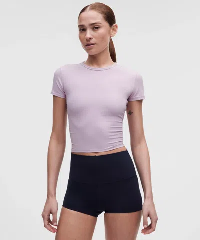 Lululemon All It Takes Ribbed Keyhole Short-sleeve Shirt In Purple