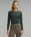 Lululemon All It Takes Ribbed Nulu Long-sleeve Shirt In Green