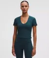 Lululemon All It Takes Ribbed Nulu V-neck T-shirt In Blue