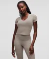 Lululemon All It Takes Ribbed Nulu V-neck T-shirt In Gray