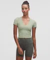 Lululemon All It Takes Ribbed Nulu V-neck T-shirt In Green