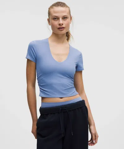 Lululemon All It Takes Ribbed Nulu V-neck T-shirt In Blue