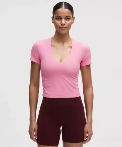 Lululemon All It Takes Ribbed Nulu V-neck T-shirt In Pink