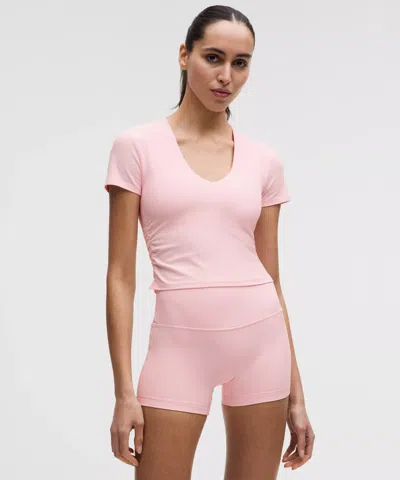 Lululemon All It Takes Ribbed Nulu V-neck T-shirt In Pink