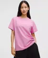 Lululemon All Yours Organic Cotton Crewneck T-shirt In Pink