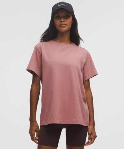 Lululemon All Yours Organic Cotton Crewneck T-shirt In Pink