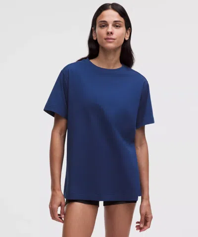 Lululemon All Yours Organic Cotton Crewneck T-shirt In Blue