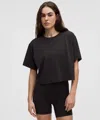 Lululemon All Yours Organic Cotton Cropped T-shirt In Black