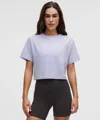 Lululemon All Yours Organic Cotton Cropped T-shirt In Blue