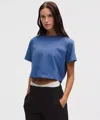 Lululemon All Yours Organic Cotton Cropped T-shirt In Blue