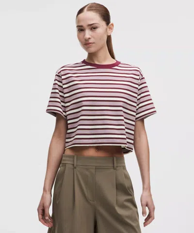 Lululemon All Yours Organic Cotton Cropped T-shirt In Multi
