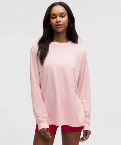 Lululemon All Yours Organic Cotton Long-sleeve Shirt In Pink