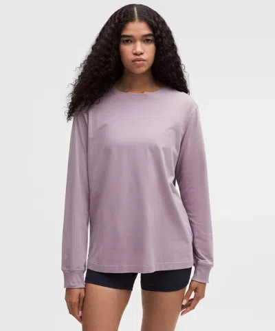 Lululemon All Yours Organic Cotton Long-sleeve Shirt In Purple