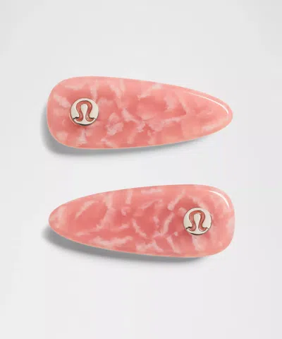 Lululemon Alligator Hair Clips 2 Pack In Pink