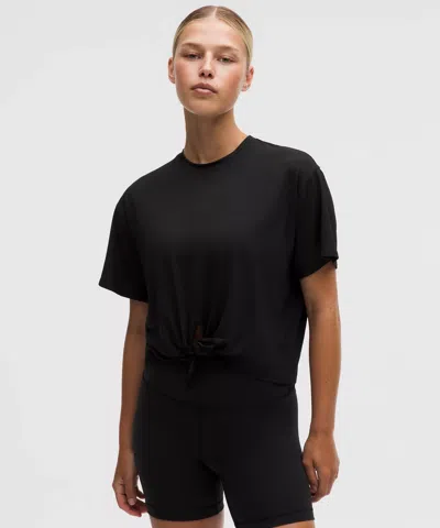 Lululemon All-sport Tie-front Short-sleeve Shirt In Black