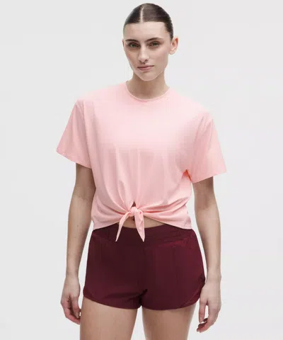 Lululemon All-sport Tie-front Short-sleeve Shirt In Pink