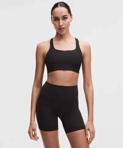Lululemon All-time Hero Ribbed Sports Bra In Black