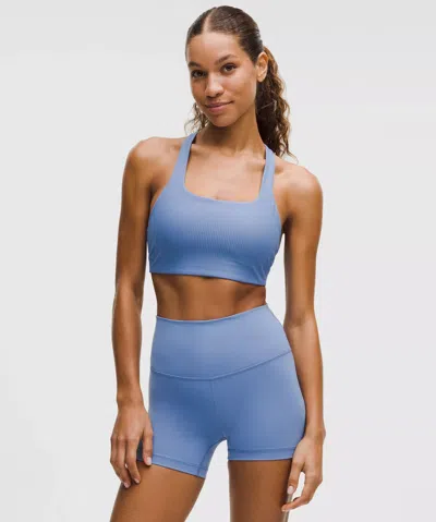 Lululemon All-time Hero Ribbed Sports Bra In Blue