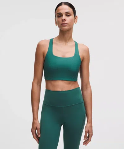 Lululemon All-time Hero Ribbed Sports Bra In Green