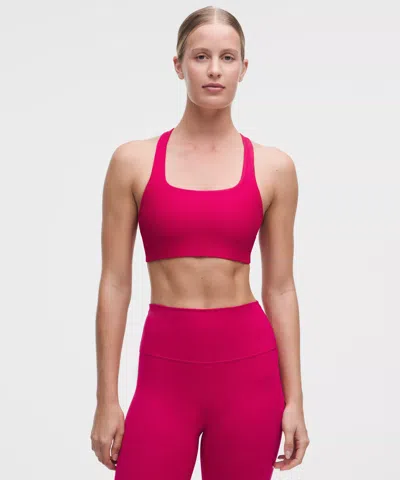 Lululemon All-time Hero Ribbed Sports Bra In Pink