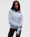 Lululemon Alpaca-blend Collared Half-zip Sweater In Blue