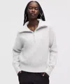 Lululemon Alpaca-blend Collared Half-zip Sweater In White
