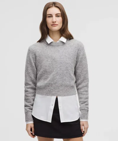 Lululemon Alpaca Wool-blend Cropped Sweater In Gray