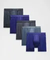 Lululemon Always In Motion Boxer 5" 5 Pack In Blue