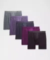 Lululemon Always In Motion Long Boxers 7" 5 Pack In Brown