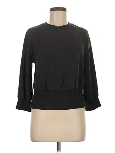 Pre-owned Lululemon Athletica 3/4 Sleeve Top Black Boatneck Tops
