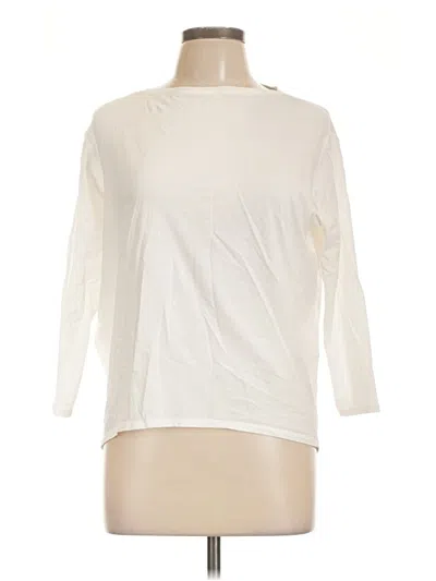 Pre-owned Lululemon Athletica 3/4 Sleeve Top White Boatneck Tops