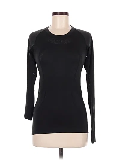 Pre-owned Lululemon Athletica 3/4 Sleeve T-shirt In Black
