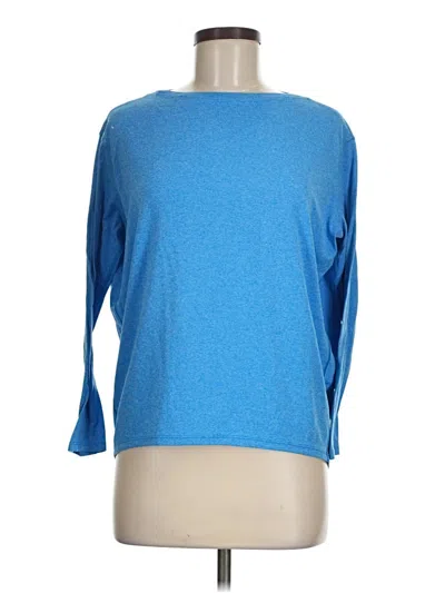 Pre-owned Lululemon Athletica 3/4 Sleeve T-shirt In Blue