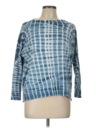 Pre-owned Lululemon Athletica 3/4 Sleeve T-shirt In Blue