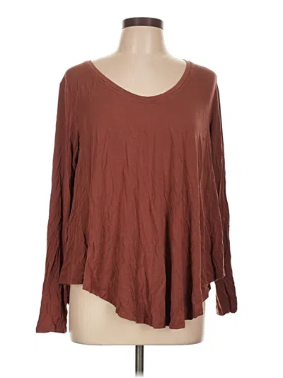 Pre-owned Lululemon Athletica 3/4 Sleeve T-shirt In Brown