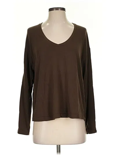 Pre-owned Lululemon Athletica 3/4 Sleeve T-shirt In Brown